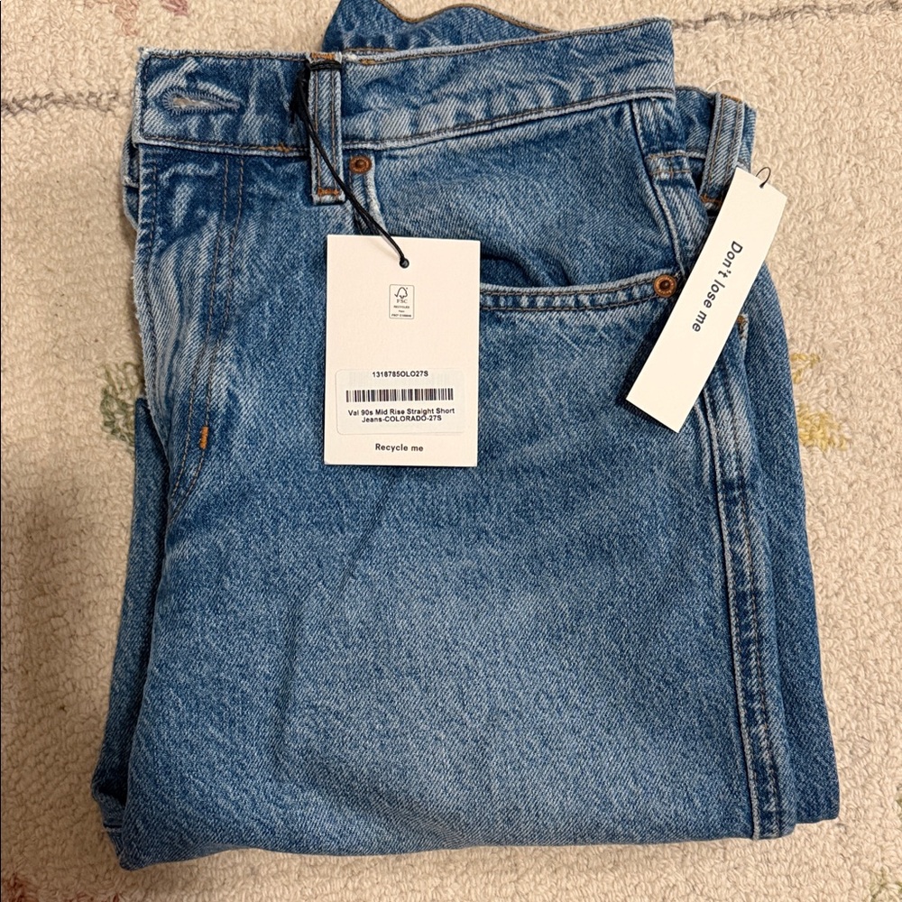 Reformation Val 90s Mid rise straight short jeans